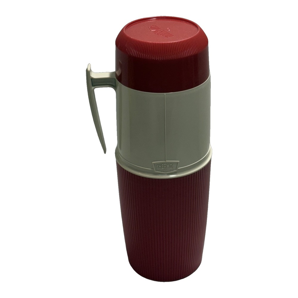 Vintage Thermos Brand Quart Wide Mouth Vacuum Jar Red